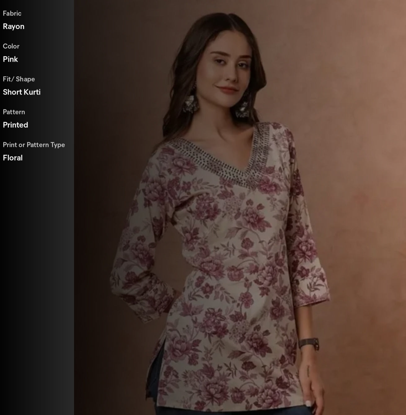 Summer Short Kurti With Embroidery For Women