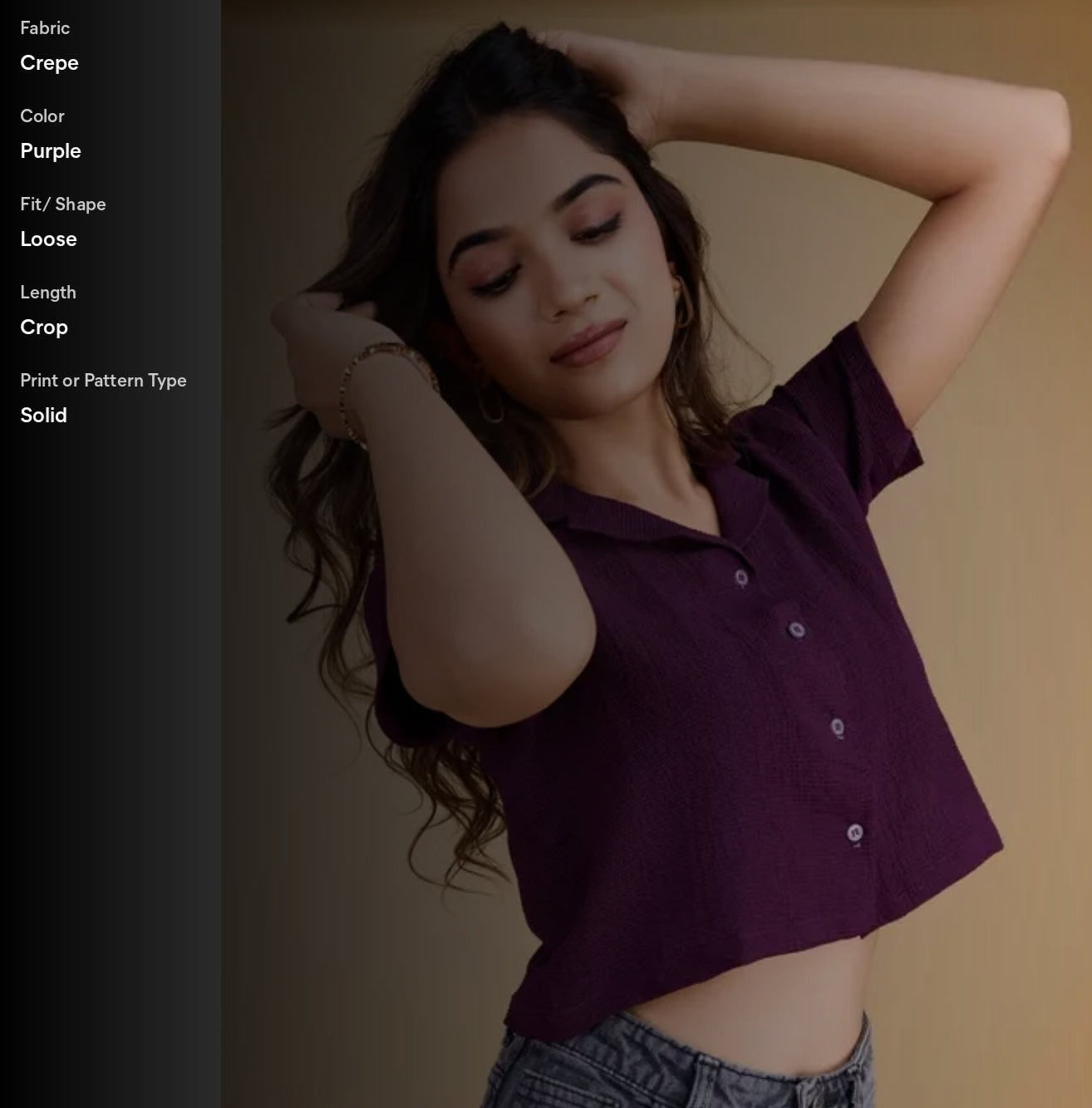 Women Stylish Crop Shirt