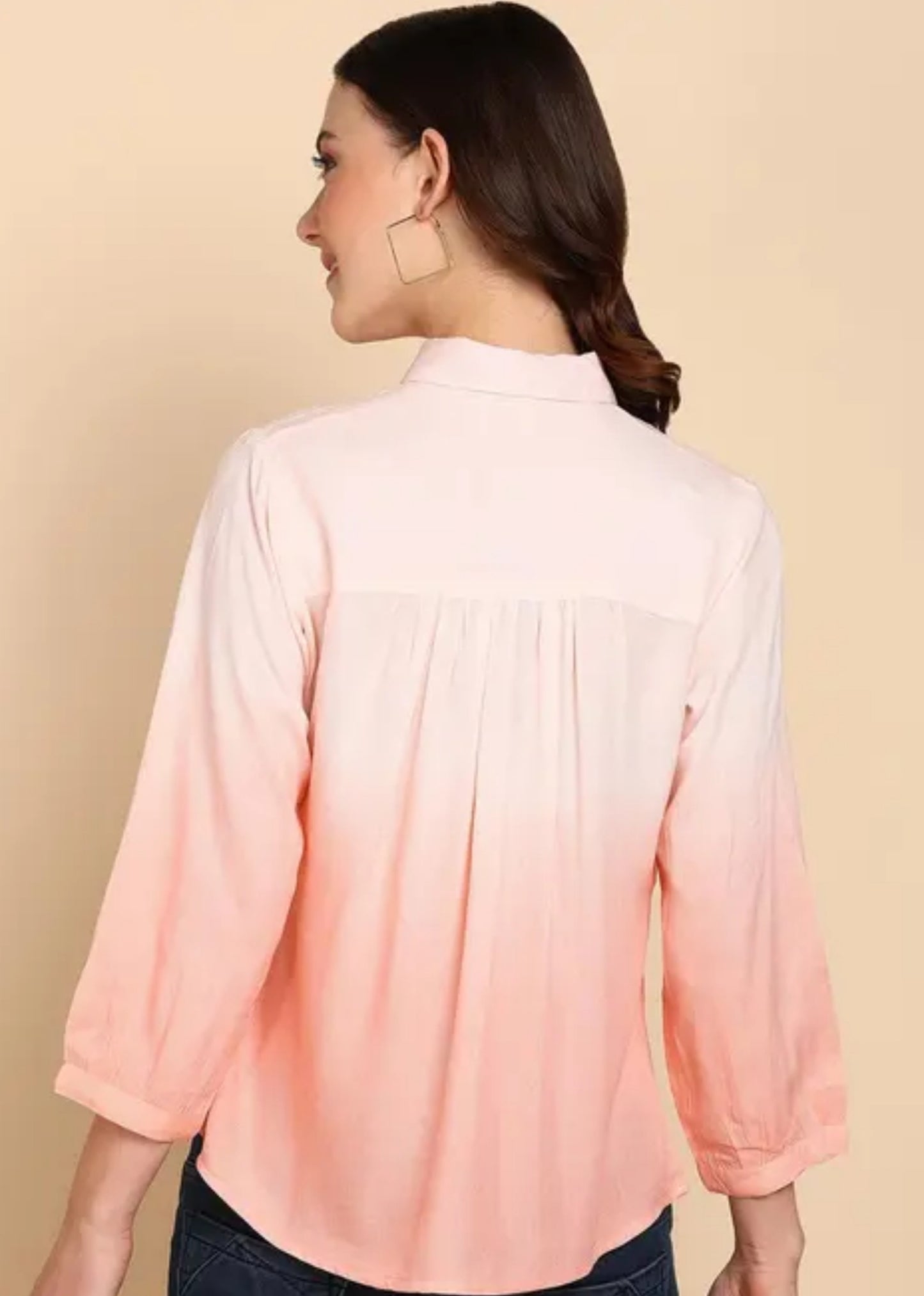 Women Casual Rayon Tie & Dye Spread Collar Full sleeve Shirt