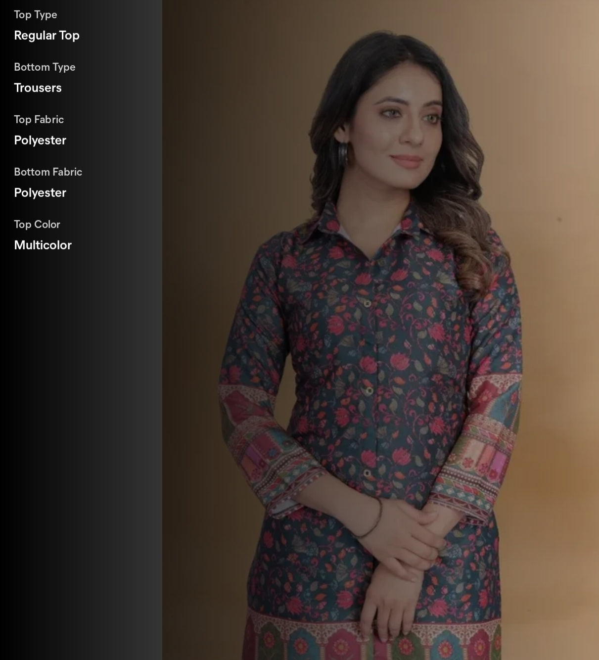 Shirt Collar Floral Printed Straight Kurta with Trouser for women
