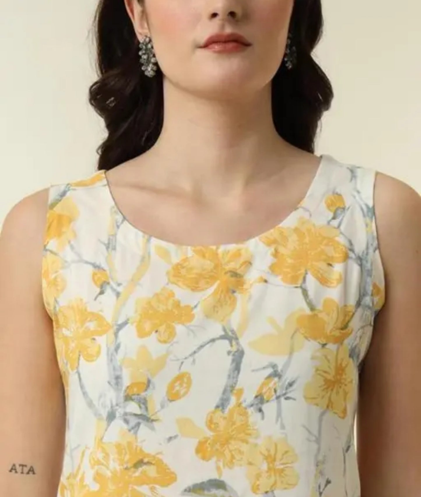 Women Printed Straight kurti, sleeveless straight long Kurti