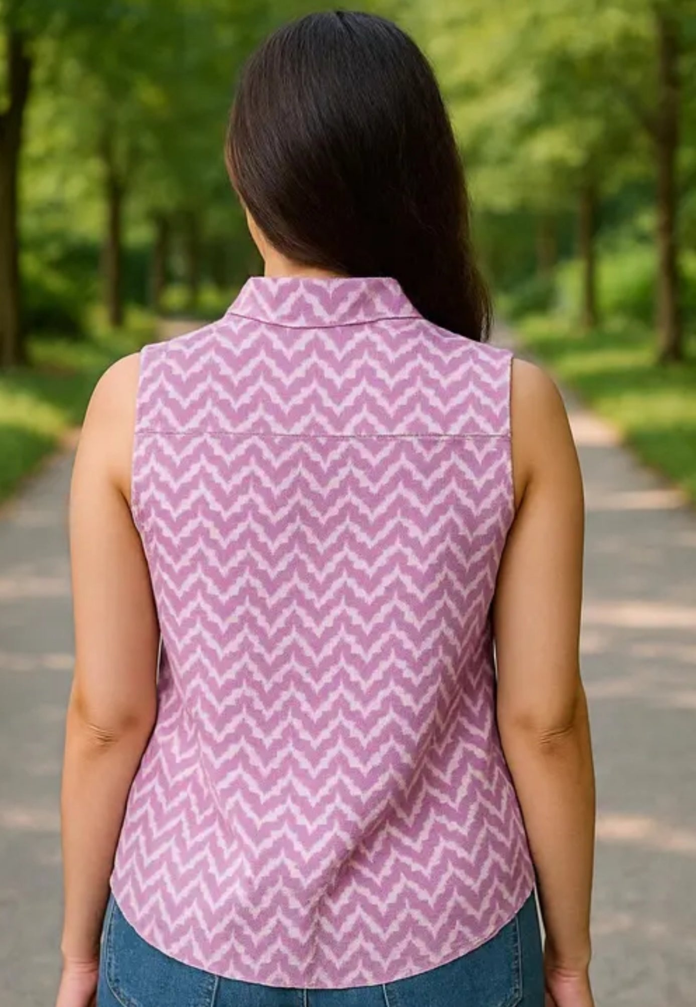 Sleeveless Modern Lilac Shirt