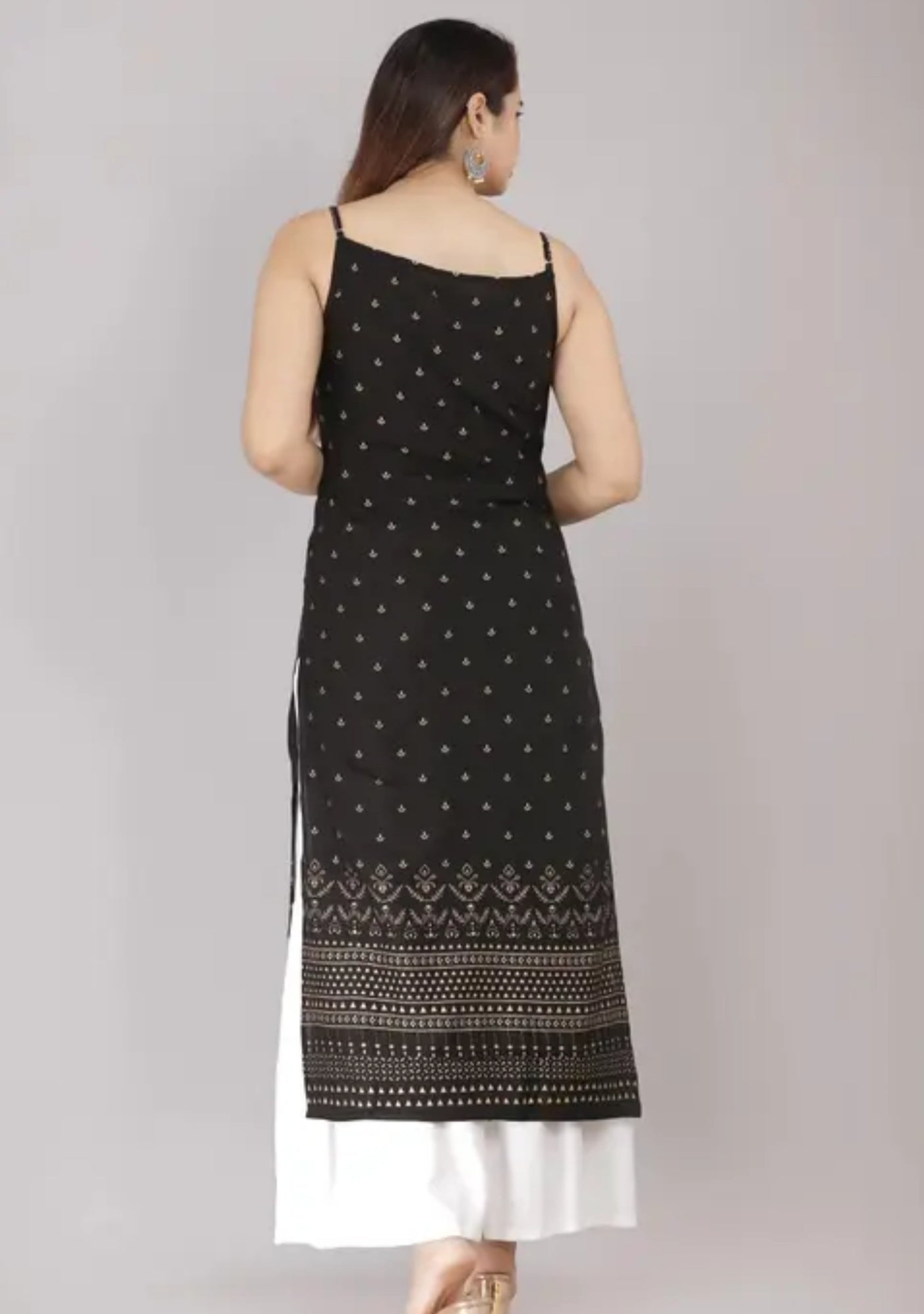 Rayon printed sleeveless kurti