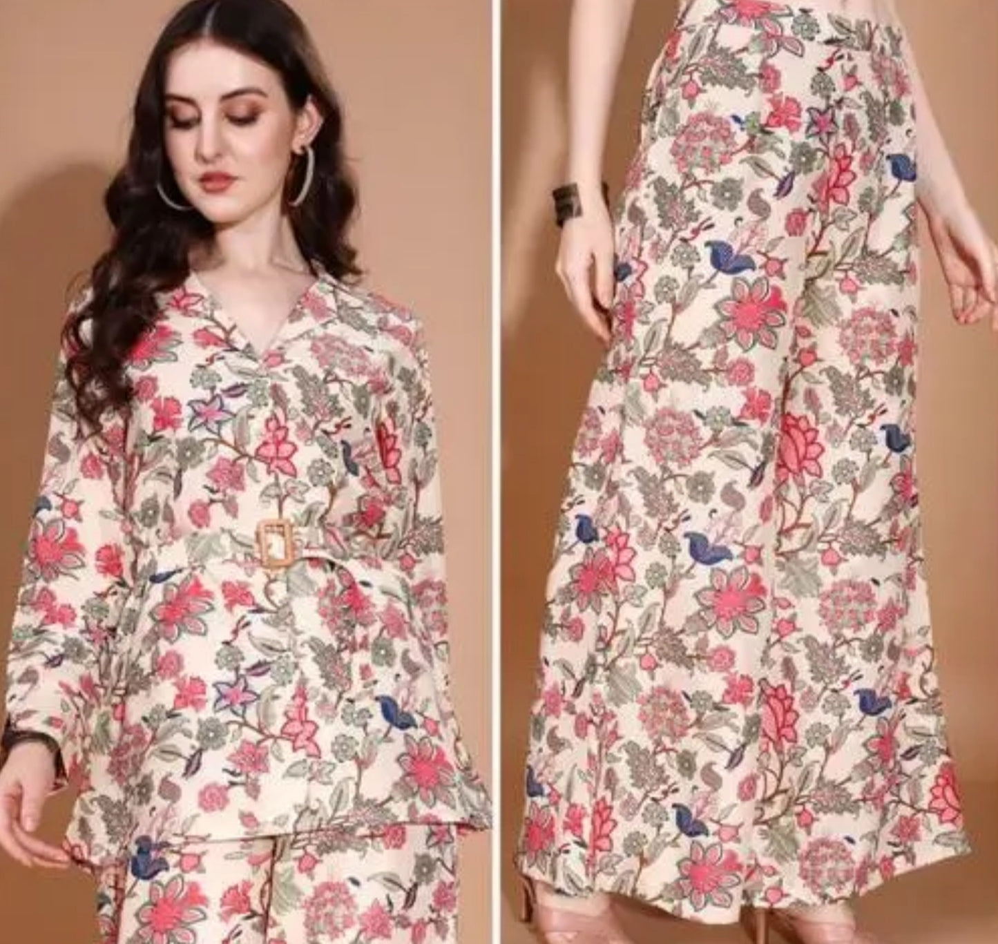 Women Viscose Rayon Shirt Plazzo Set
