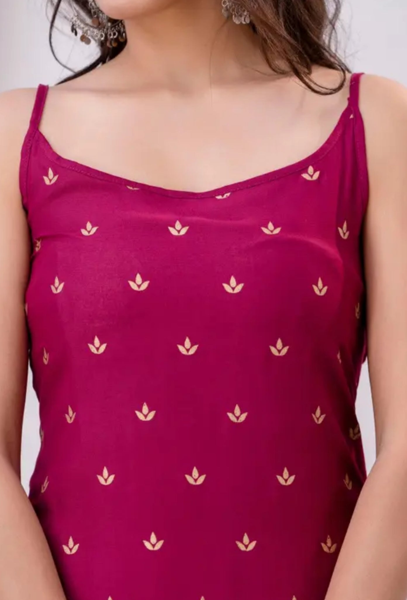 Rayon printed sleeveless kurti