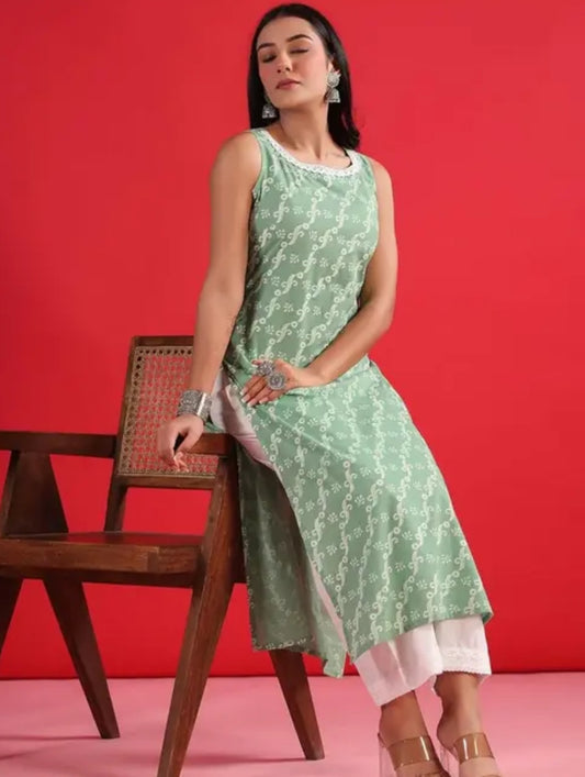 Girls Stylish Printed Rayon Kurti For Wedding Parties Office