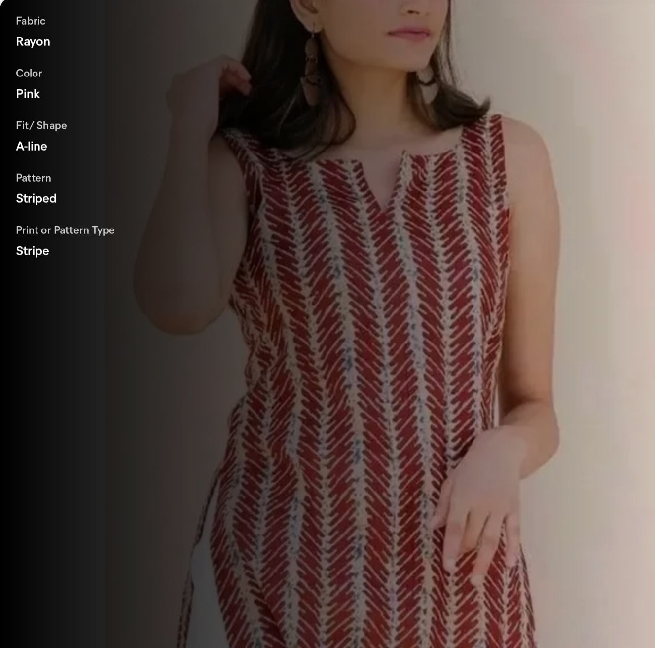 Women Rayon Printed Sleeveless kurti