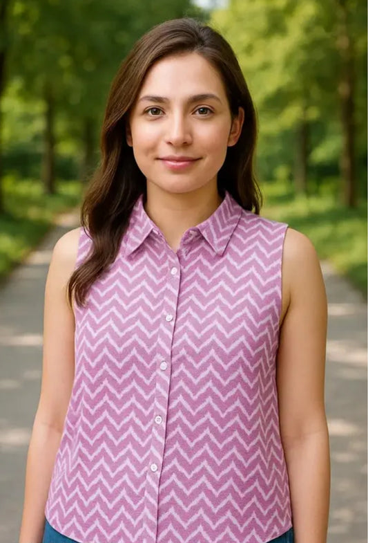Sleeveless Modern Lilac Shirt