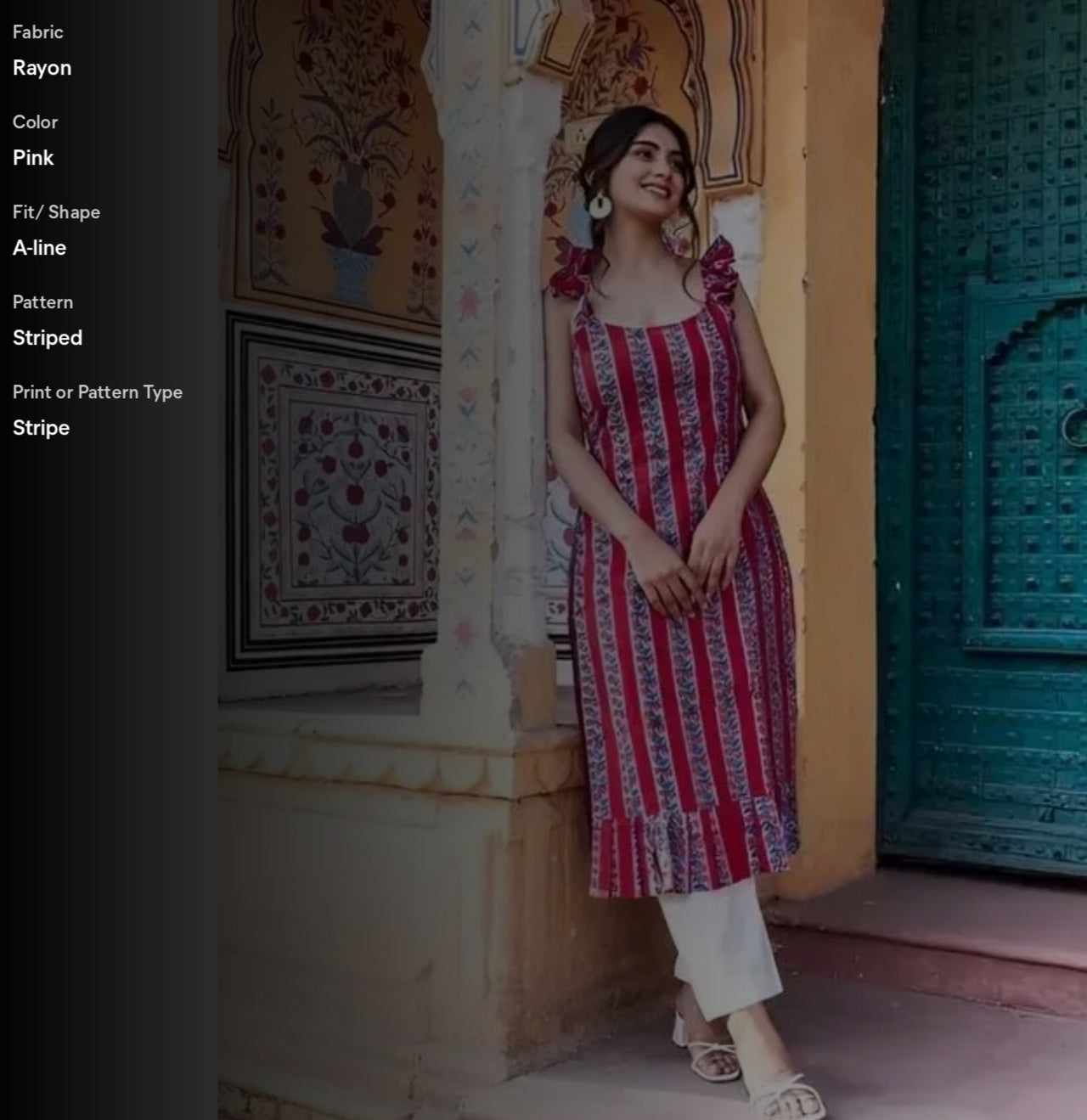 Trending Printed sleeveless Straight Kurti