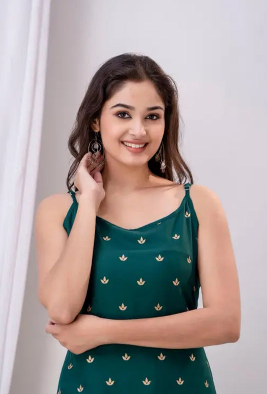 Rayon printed sleeveless kurti
