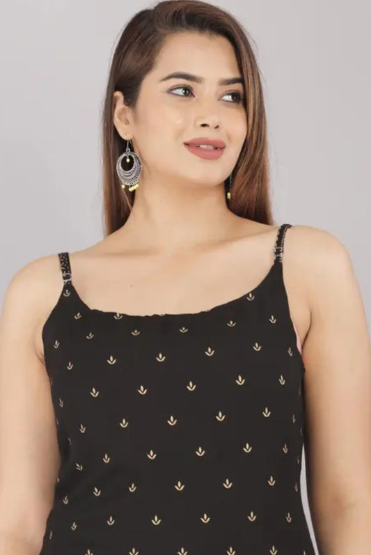 Rayon printed sleeveless kurti