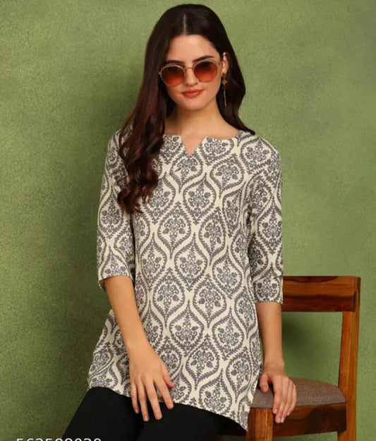 Trending Printed  Cotton short kurti for women and girls