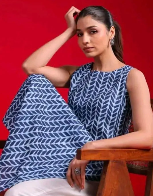 Indigo Blue Sleeveless kurti