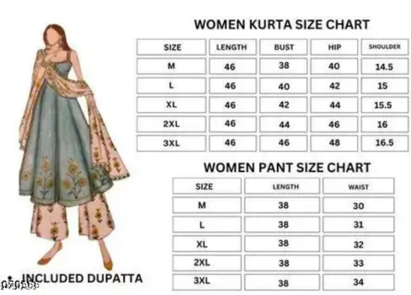 Women Printed Anarkali Kurta and Pant Set with Dupatta