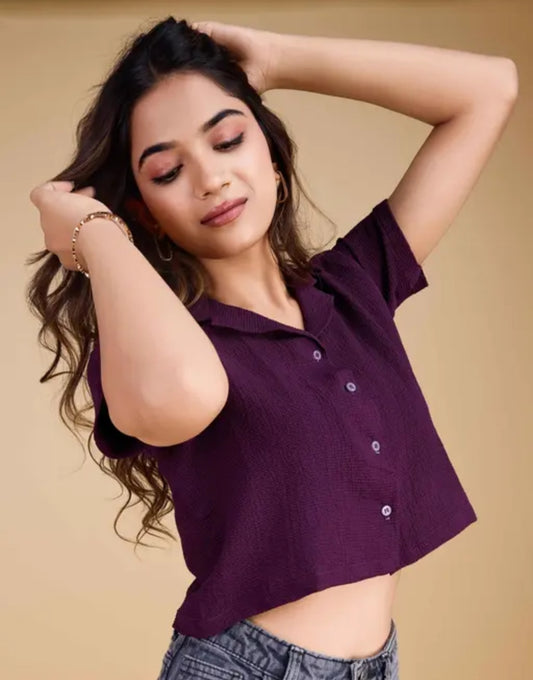 Women Stylish Crop Shirt