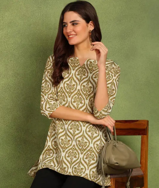 Trending Printed Cotton short kurti for women and girls
