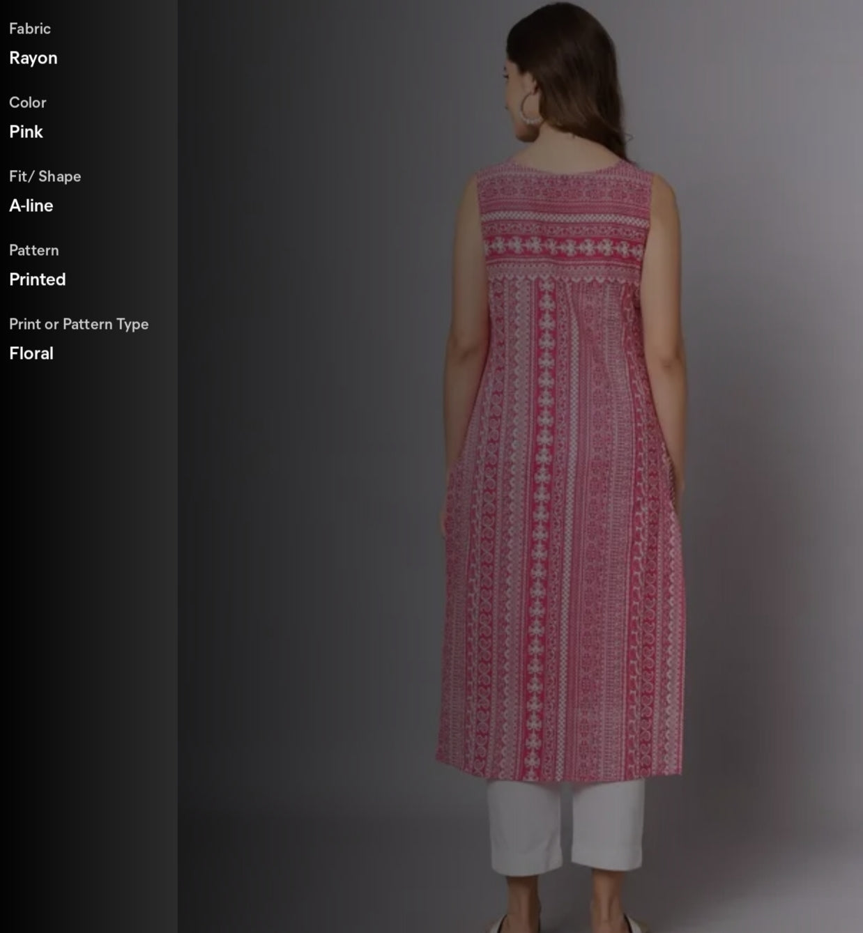 Women Rayon printed designer sleeveless jaipuri kurti