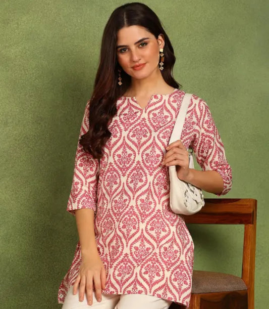 Trending Printed Cotton short kurti for women and girls