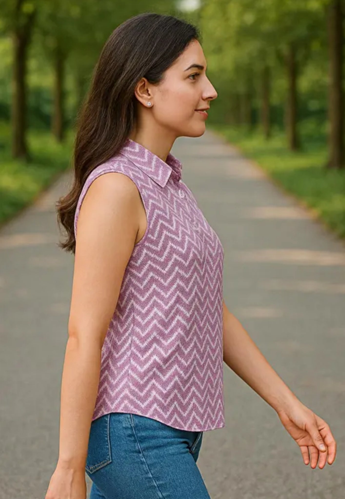 Sleeveless Modern Lilac Shirt