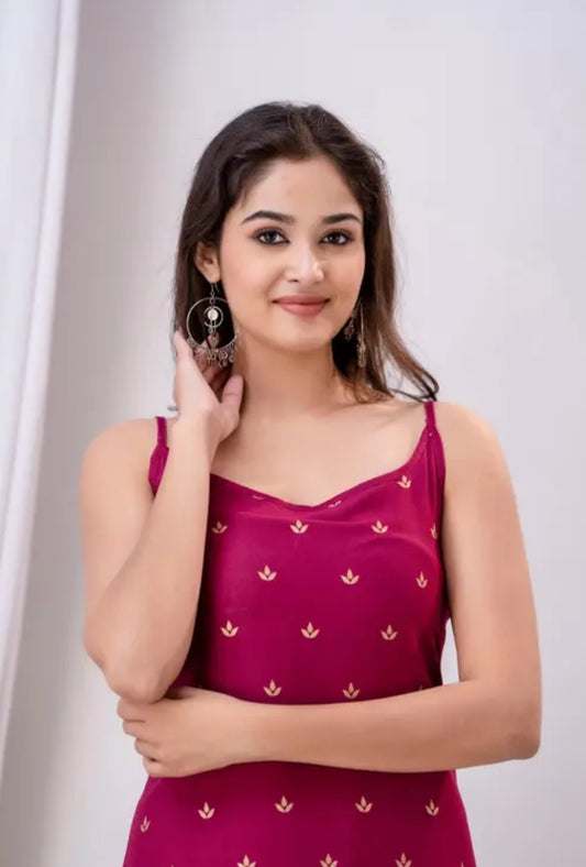 Rayon printed sleeveless kurti