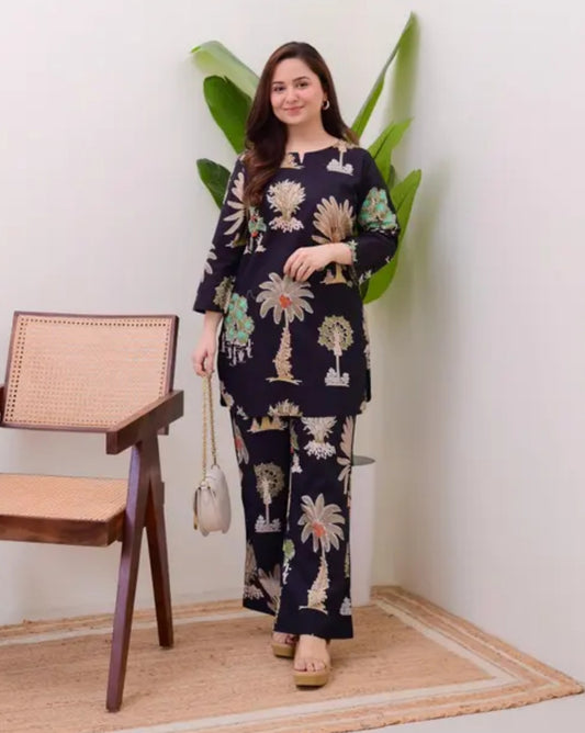Women Printed Kurta Plazzo co-ord set for women