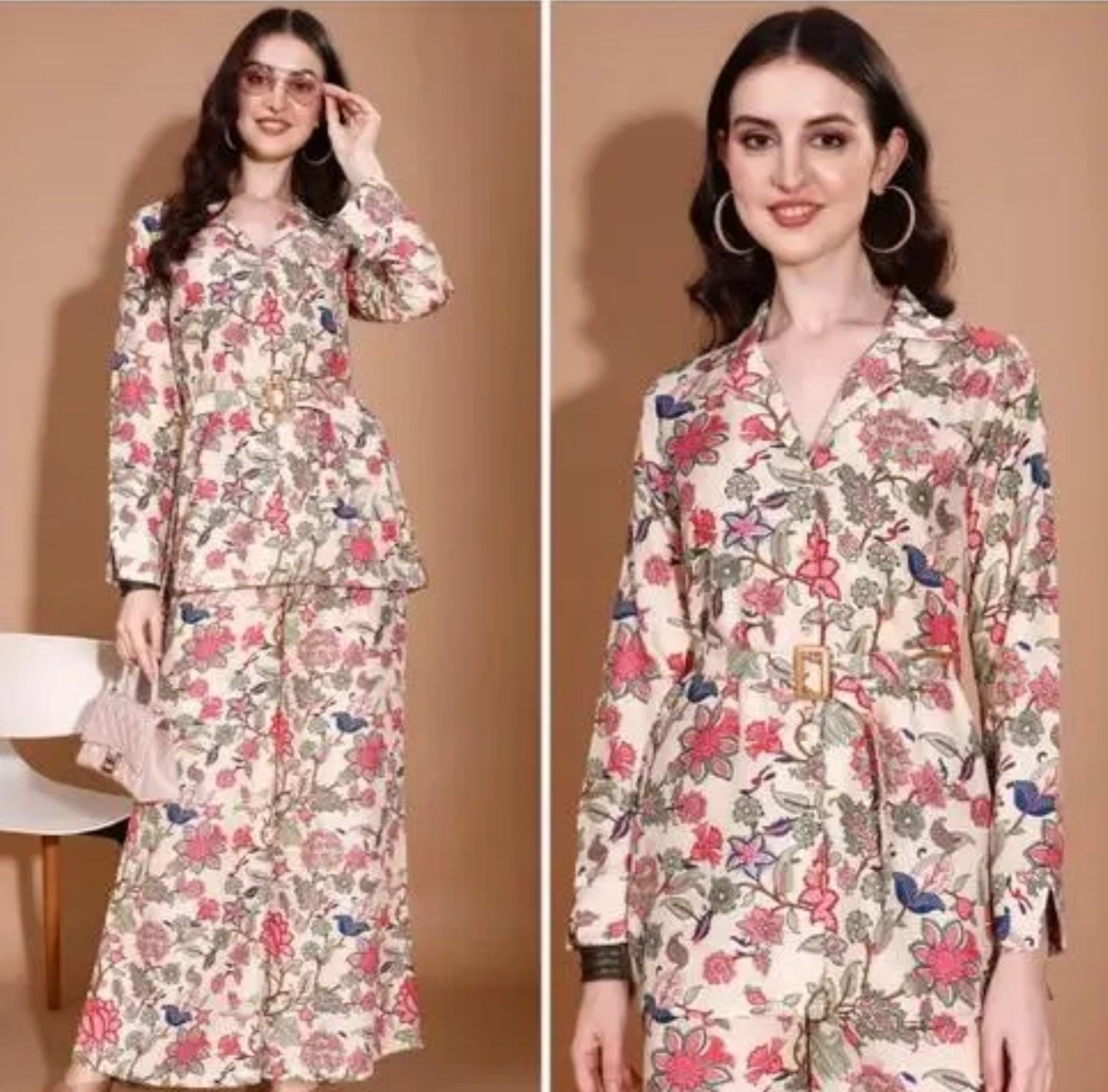 Women Viscose Rayon Shirt Plazzo Set